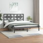 vidaXL Estructura de cama de madera maciza de pino gris 200x200 cm vidaXL Estructura de cama de madera maciza de pino gris 200x200 cm