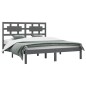 vidaXL Estructura de cama de madera maciza de pino gris 200x200 cm vidaXL Estructura de cama de madera maciza de pino gris 200x200 cm