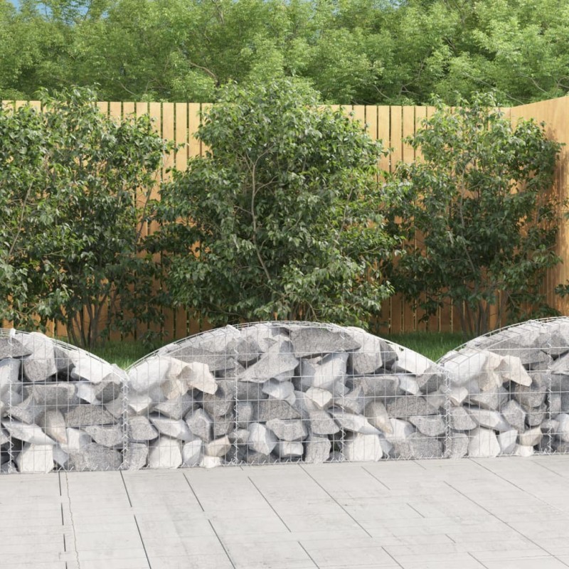 vidaXL Cesta de gaviones forma arco hierro galvanizado 150x30x40/60 cm vidaXL Cesta de gaviones forma arco hierro galvanizado 150x30x40/60 cm