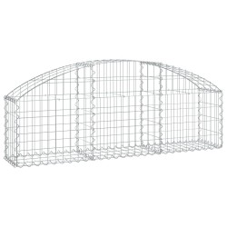 vidaXL Cesta de gaviones forma arco hierro galvanizado 150x30x40/60 cm