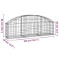 vidaXL Cesta de gaviones forma arco hierro galvanizado 150x30x40/60 cm vidaXL Cesta de gaviones forma arco hierro galvanizado 150x30x40/60 cm