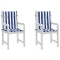 vidaXL Cojines silla de respaldo bajo 2 uds tela a rayas azul y blanco vidaXL Cojines silla de respaldo bajo 2 uds tela a rayas azul y blanco