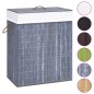 vidaXL Cesta para la ropa sucia de bambú de una sección gris 83 l vidaXL Cesta para la ropa sucia de bambú de una sección gris 83 l