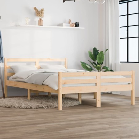 vidaXL Estructura de cama madera maciza 120x190 cm