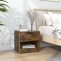 vidaXL Mesita de noche madera contrachapada color roble ahumado vidaXL Mesita de noche madera contrachapada color roble ahumado