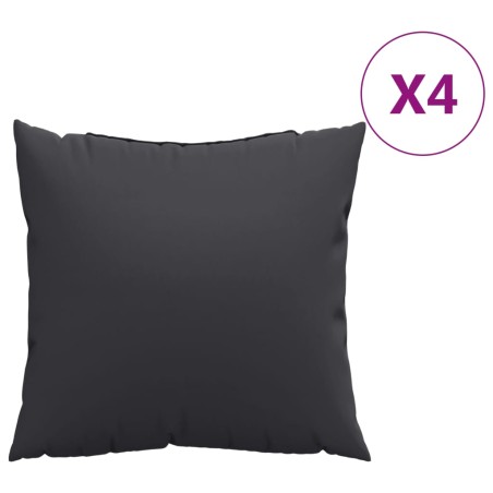 vidaXL Cojines decorativos 4 uds tela negro 50x50 cm