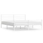 vidaXL Estructura cama metal con cabecero y estribo blanco 200x200 cm vidaXL Estructura cama metal con cabecero y estribo blanco 200x200 cm