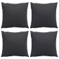 vidaXL Cojines decorativos 4 uds tela negro 50x50 cm