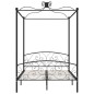 vidaXL Estructura de cama con dosel metal negro 120x200 cm vidaXL Estructura de cama con dosel metal negro 120x200 cm