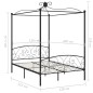 vidaXL Estructura de cama con dosel metal negro 120x200 cm vidaXL Estructura de cama con dosel metal negro 120x200 cm