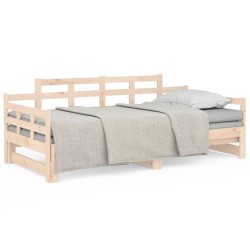 vidaXL Sofá cama extraíble madera maciza de pino 2x(80x200) cm