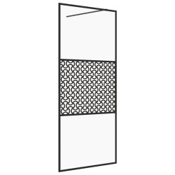 vidaXL Mampara ducha accesible vidrio ESG transparente negro 100x195cm