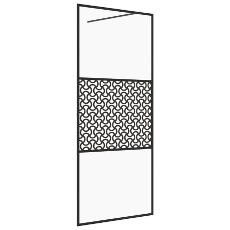 vidaXL Mampara ducha accesible vidrio ESG transparente negro 100x195cm