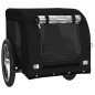 vidaXL Remolque de bicicleta mascotas hierro tela Oxford negro vidaXL Remolque de bicicleta mascotas hierro tela Oxford negro