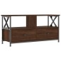 vidaXL Mueble TV hierro y madera contrachapada roble marrón 90x33x45cm