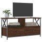 vidaXL Mueble TV hierro y madera contrachapada roble marrón 90x33x45cm