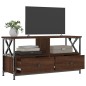 vidaXL Mueble TV hierro y madera contrachapada roble marrón 90x33x45cm