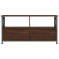 vidaXL Mueble TV hierro y madera contrachapada roble marrón 90x33x45cm