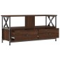 vidaXL Mueble TV hierro y madera contrachapada roble marrón 90x33x45cm