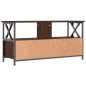 vidaXL Mueble TV hierro y madera contrachapada roble marrón 90x33x45cm