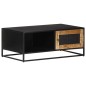 vidaXL Mesa de centro madera de mango rugosa 90x50x35 cm vidaXL Mesa de centro madera de mango rugosa 90x50x35 cm
