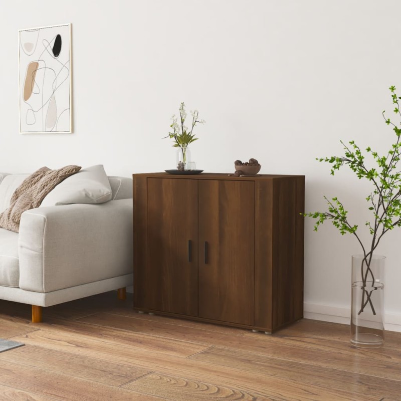 vidaXL Aparador de madera contrachapada marrón roble 80x33x70 cm vidaXL Aparador de madera contrachapada marrón roble 80x33x70 cm