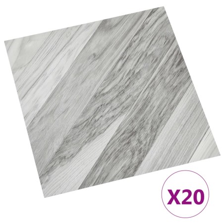 vidaXL Tarimas autoadhesivas 20 unidades PVC 1,86 m² rayas grises