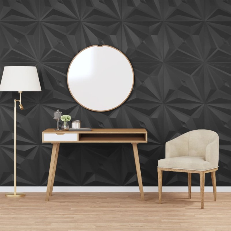 vidaXL Paneles de pared 12 uds EPS estrella negro 50x50 cm 3 m² vidaXL Paneles de pared 12 uds EPS estrella negro 50x50 cm 3 m²
