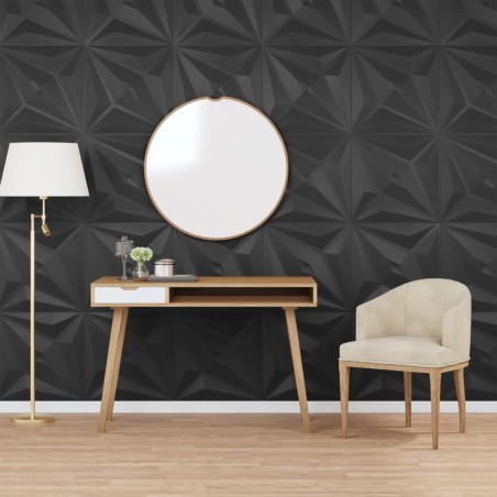 vidaXL Paneles de pared 12 uds EPS estrella negro 50x50 cm 3 m²