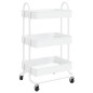 vidaXL Carrito de cocina 3 niveles acero blanco 43x34x79 cm vidaXL Carrito de cocina 3 niveles acero blanco 43x34x79 cm