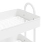 vidaXL Carrito de cocina 3 niveles acero blanco 43x34x79 cm vidaXL Carrito de cocina 3 niveles acero blanco 43x34x79 cm
