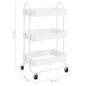 vidaXL Carrito de cocina 3 niveles acero blanco 43x34x79 cm vidaXL Carrito de cocina 3 niveles acero blanco 43x34x79 cm