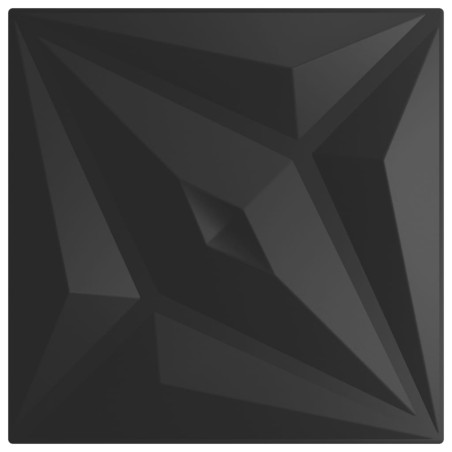 vidaXL Paneles de pared 12 uds EPS estrella negro 50x50 cm 3 m²