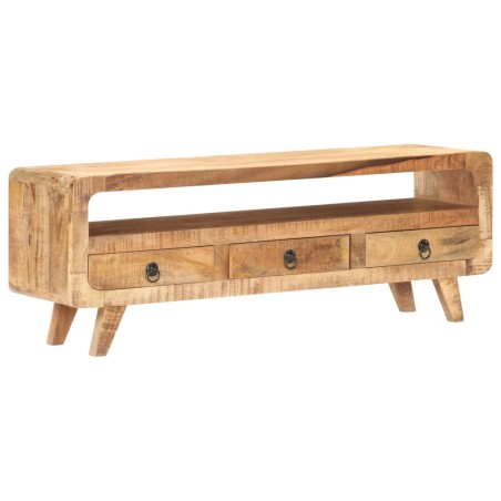 vidaXL Mueble para TV de madera maciza de mango rugosa 117x30x41 cm