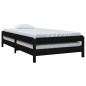 vidaXL Cama apilable de madera pino maciza negro 80x200 cm