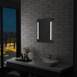 vidaXL Espejo de pared de baño con LED y estante 50x70 cm
