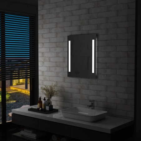 vidaXL Espejo de pared de baño con LED y estante 50x70 cm