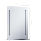 vidaXL Espejo de pared de baño con LED y estante 50x70 cm vidaXL Espejo de pared de baño con LED y estante 50x70 cm