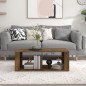 vidaXL Mesa de centro madera contrachapada roble ahumado 100x50x36 cm vidaXL Mesa de centro madera contrachapada roble ahumado 100x50x36 cm