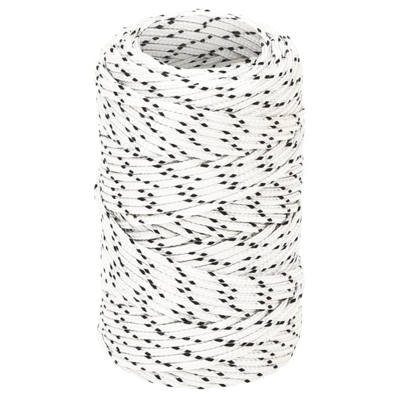 vidaXL Cuerda para barco trenzada poliéster blanco 2 mm x 50 m vidaXL Cuerda para barco trenzada poliéster blanco 2 mm x 50 m