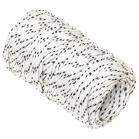 vidaXL Cuerda para barco trenzada poliéster blanco 2 mm x 50 m	
