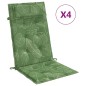 vidaXL Cojines silla respaldo alto 4 uds tela Oxford estampado hojas vidaXL Cojines silla respaldo alto 4 uds tela Oxford estampado hojas