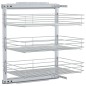 vidaXL Cesta de cocina extraíble 3 niveles plateada 47x35x56 cm vidaXL Cesta de cocina extraíble 3 niveles plateada 47x35x56 cm