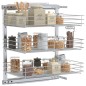 vidaXL Cesta de cocina extraíble 3 niveles plateada 47x35x56 cm vidaXL Cesta de cocina extraíble 3 niveles plateada 47x35x56 cm