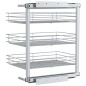 vidaXL Cesta de cocina extraíble 3 niveles plateada 47x35x56 cm vidaXL Cesta de cocina extraíble 3 niveles plateada 47x35x56 cm