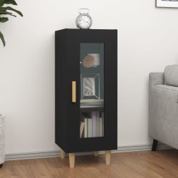 vidaXL Aparador de madera contrachapada negro 34,5x34x90 cm
