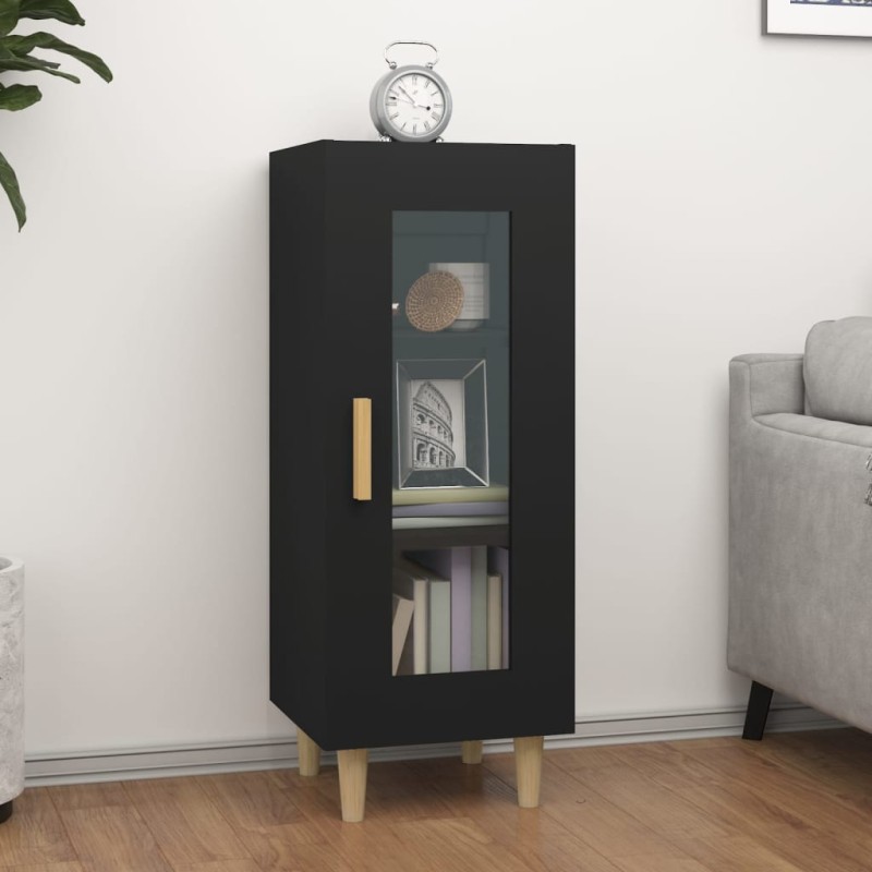 vidaXL Aparador de madera contrachapada negro 34,5x34x90 cm vidaXL Aparador de madera contrachapada negro 34,5x34x90 cm