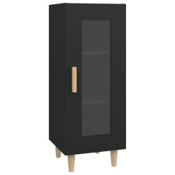 vidaXL Aparador de madera contrachapada negro 34,5x34x90 cm