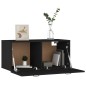 vidaXL Armario de pared madera contrachapada negro 80x35x36,5 cm
