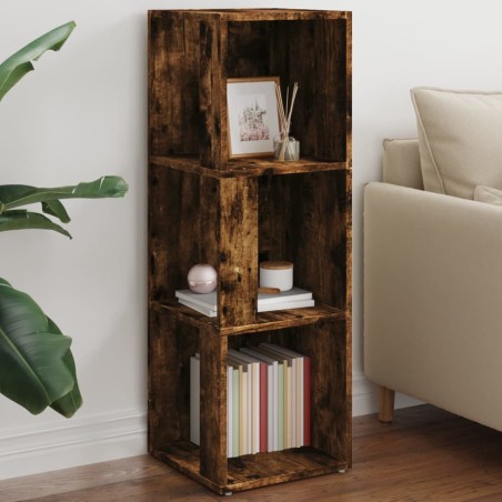 vidaXL Mueble esquina madera contrachapada roble ahumado 33x33x100 cm